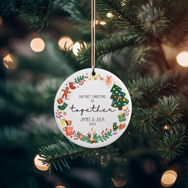 Personalized Name Ornament for Couple, Christmas Gifts, Tree Decor, First Christmas, Custom Christmas Hanging Ornament, Unique Ornament