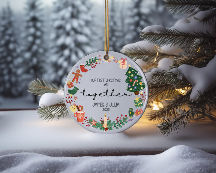 Personalized Name Ornament for Couple, Christmas Gifts, Tree Decor, First Christmas, Custom Christmas Hanging Ornament, Unique Ornament