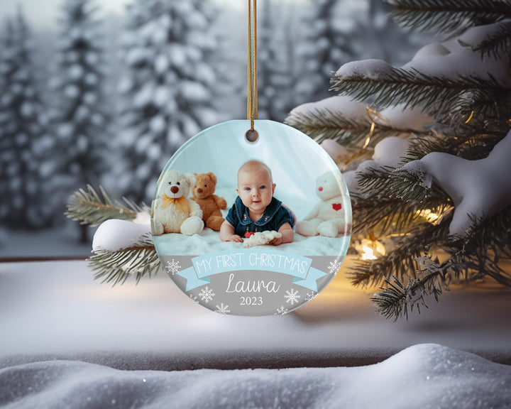 Personalized Photo Baby Ornament, Holiday Gifts, Christmas Gifts, Pregnant Gift, Mom To Be, Custom Picture Name Ornament, Newborn Ornament