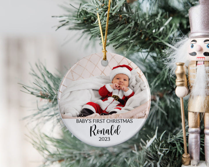 Custom Baby First Christmas Ornament, Baby Keepsake Gifts, Christmas Family Ornament, First Christmas Gifts, Personalized Photo Ornament