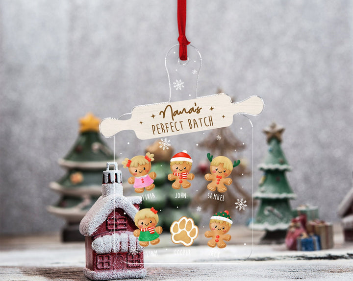 Grandma Christmas Ornament, Nana  Perfect Batch Ornament, Custom Gingerbread Ornament, Grandkids Ornament, Grandma Gift, Family Gift