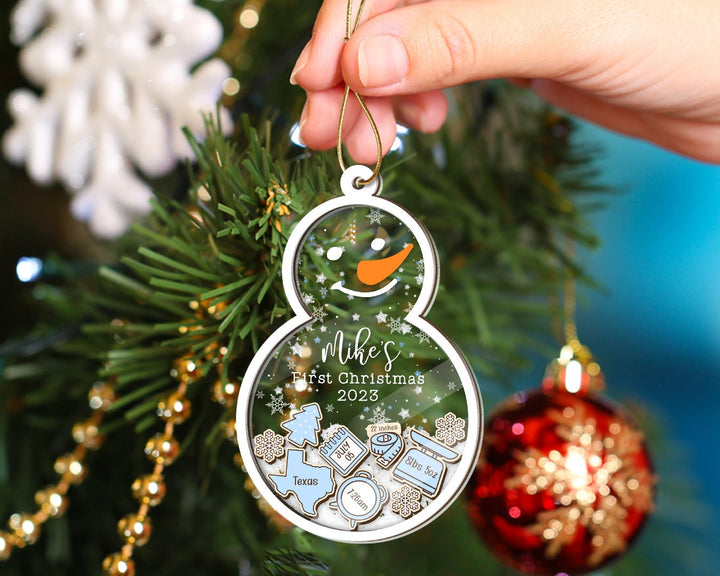 Personalized Baby Shake Ornament, Baby's First Christmas Ornament, Baby 1st Christmas Gift, Custom Baby Name, Baby Ornament, Gift For Baby