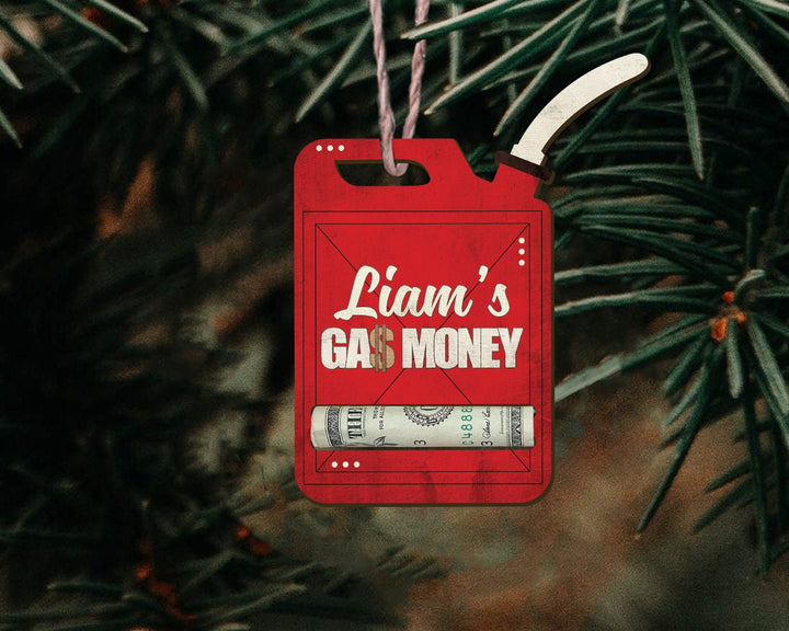 Personalized Gas Money Ornament, Gas Can Ornament, Gas Money Gift, Gas Money Holder Ornament, Gasoline Stocking Stuffer, Christmas Gift