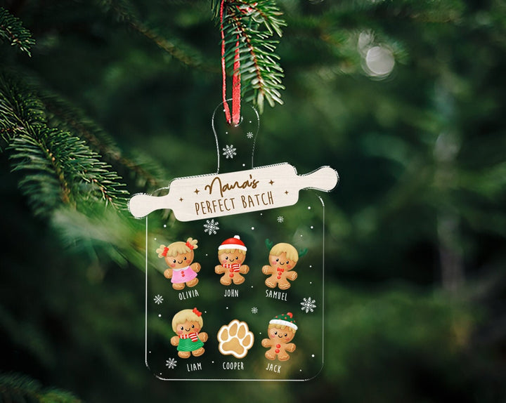 Grandma Christmas Ornament, Nana  Perfect Batch Ornament, Custom Gingerbread Ornament, Grandkids Ornament, Grandma Gift, Family Gift