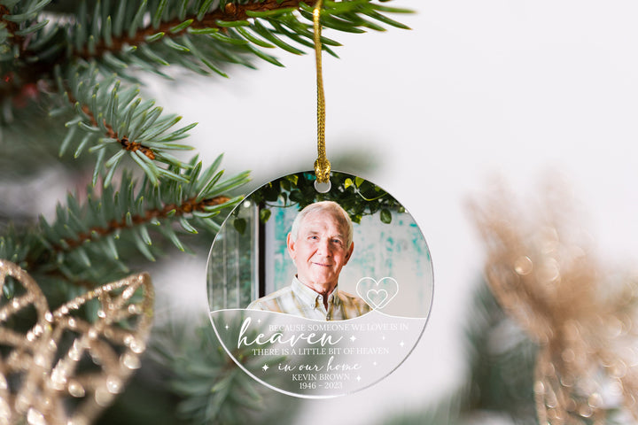 Personalized Memorial Photo Ornament, Sympathy Gifts, Christmas Ornaments, Christmas Keepsake Gifts, Acrylic Picture Rememberance Ornament