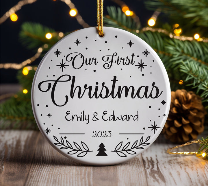 Custom Newly Wed Ornament, First Christmas Gifts, Engagement Gifts, Wedding Gifts, Couple Name Ornament, Engaged Ornament, Keepsake Ornament