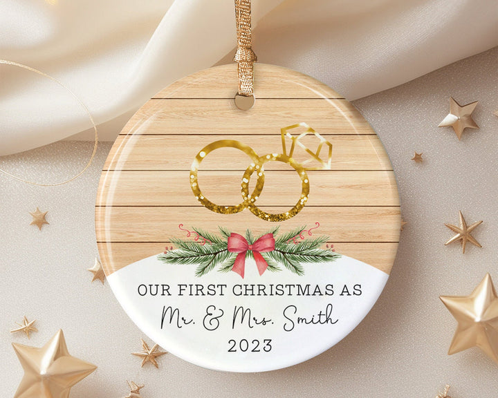 Custom Couples Ornament, Engagement Ornament, First Christmas Ornament, Couples Gift, Engaged Ornament, Married Ornament, Engagement Gifts