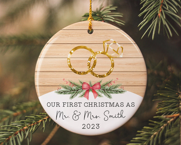 Custom Couples Ornament, Engagement Ornament, First Christmas Ornament, Couples Gift, Engaged Ornament, Married Ornament, Engagement Gifts