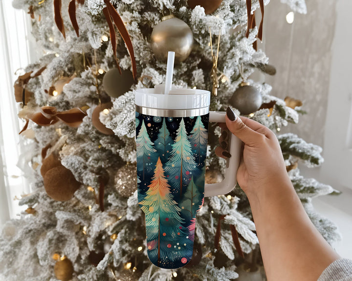 Christmas Tree Tumbler, Merry Christmas 40oz Cup, Christmas 40oz Tumbler, Design Christmas 40oz Stainless Steel Tumbler With Lid and Straw.