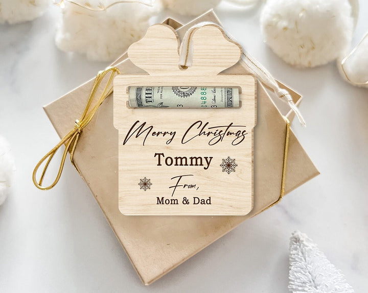 Custom Money Holder Ornament, Money Holder Christmas Ornament, Gift from Dad Mom, Gift for Kids, Money Ornament Gift Idea, Gift for Family