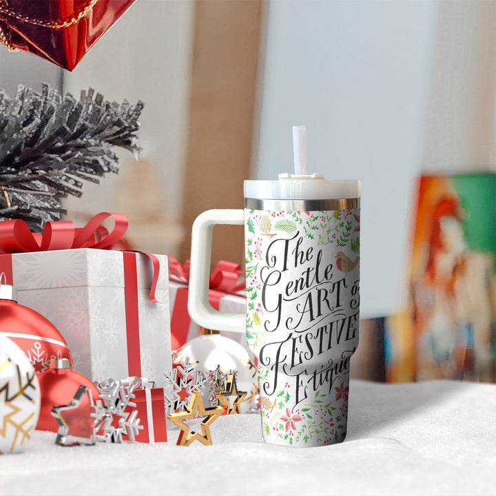 Personalized Merry Christmas 40oz Cup, Christmas 40oz Tumbler, Santa 40oz Stainless Steel Tumbler With Lid and Straw, Christmas Tumbler