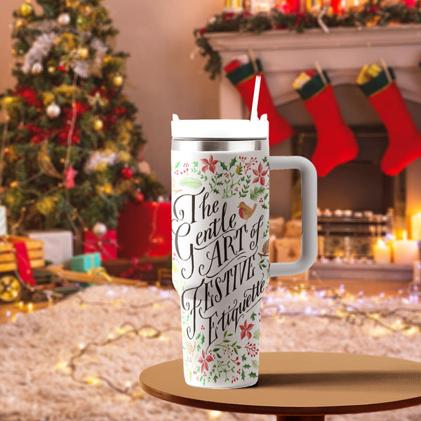 Personalized Merry Christmas 40oz Cup, Christmas 40oz Tumbler, Santa 40oz Stainless Steel Tumbler With Lid and Straw, Christmas Tumbler