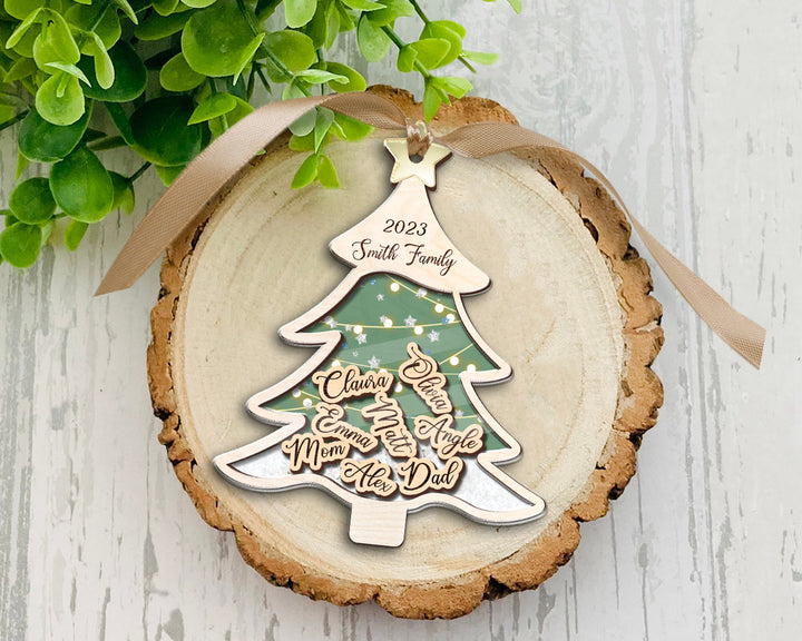 Family Shaker Ornament, Personalized Family Shake Ornament, Family Tree Ornament, Family Ornament 2023, Family Member Ornament, Family Gift