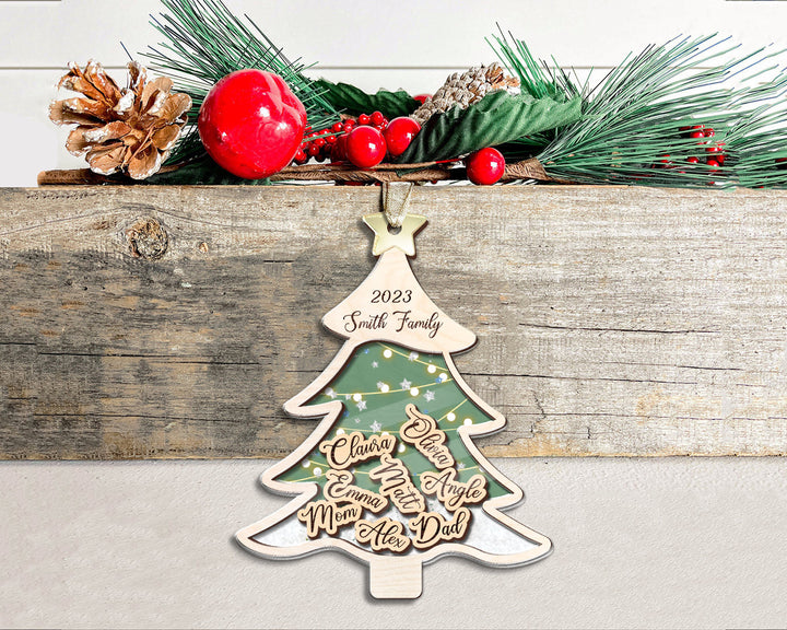 Family Shaker Ornament, Personalized Family Shake Ornament, Family Tree Ornament, Family Ornament 2023, Family Member Ornament, Family Gift