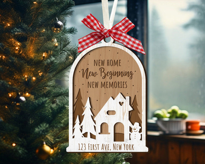 New Home Ornament, Custom House Address Ornament, Housewarming Gift,New House Ornament, New Beginning, New Memories, New Home Christmas Gift