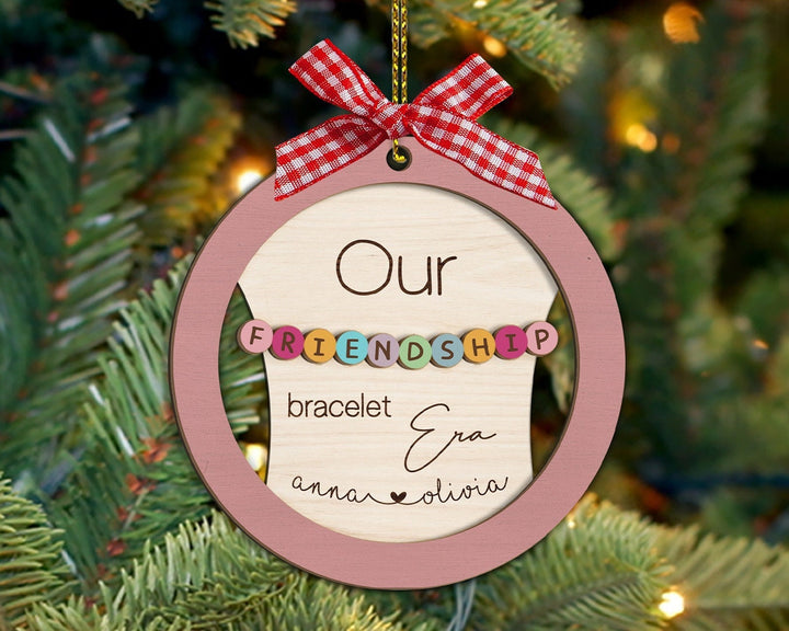 Friendship Bracelet Ornament, Custom Best Friend Ornament, Friendship Gift, Besties Christmas Ornament, Best Friend Gift,Friendship Ornament