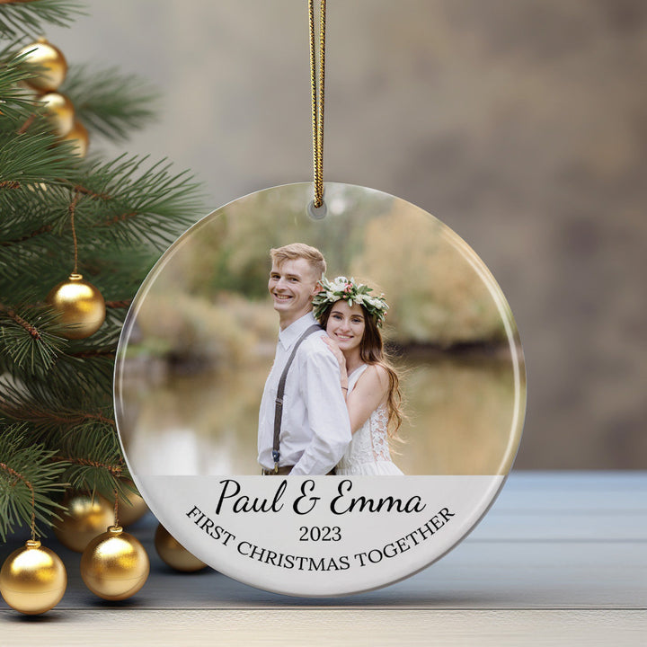 Custom Christmas Photo Ornament for Couple, Christmas Gifts, Engagement Gifts, Wedding Gifts, Personalized Cute Picture Keepsake Ornament