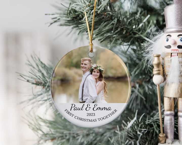 Custom Christmas Photo Ornament for Couple, Christmas Gifts, Engagement Gifts, Wedding Gifts, Personalized Cute Picture Keepsake Ornament