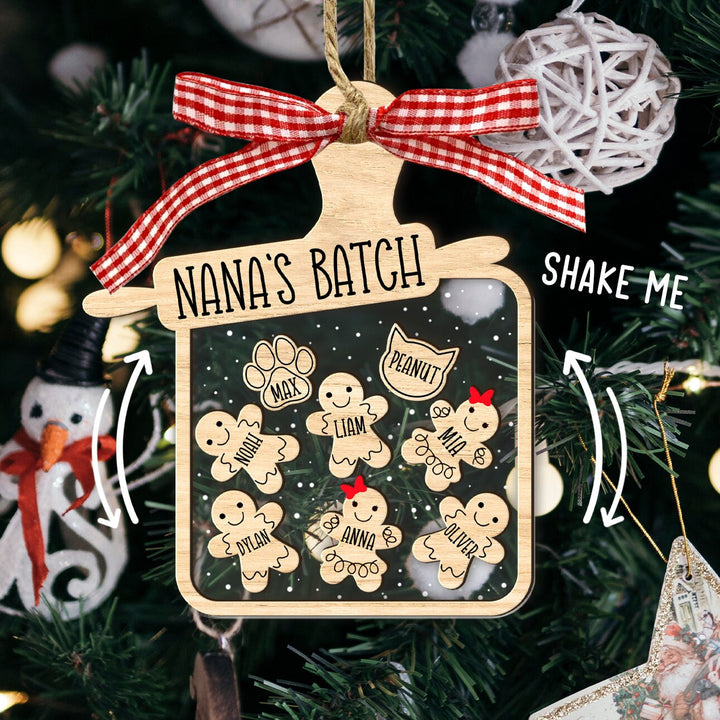 Nana's Batch Shaker Ornament 2023, 4D Shake Grandkids Ornament, Grandma Gift, Gift from Grandkids, Christmas Gift For Nana, Shaker Ornament