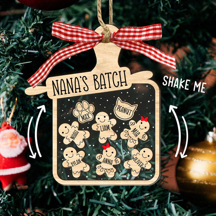 Nana's Batch Shaker Ornament 2023, 4D Shake Grandkids Ornament, Grandma Gift, Gift from Grandkids, Christmas Gift For Nana, Shaker Ornament