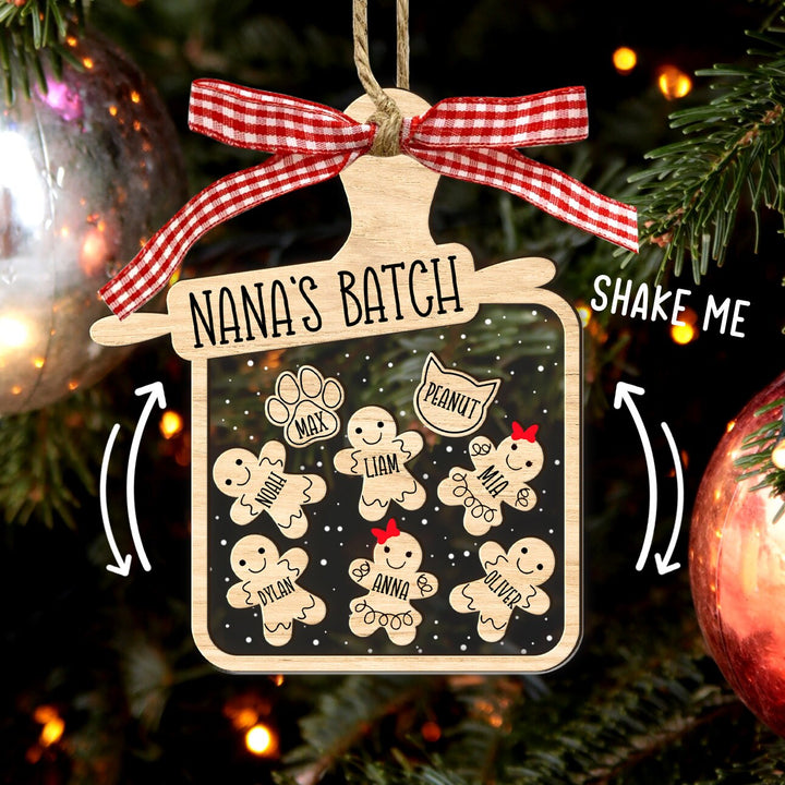 Nana's Batch Shaker Ornament 2023, 4D Shake Grandkids Ornament, Grandma Gift, Gift from Grandkids, Christmas Gift For Nana, Shaker Ornament