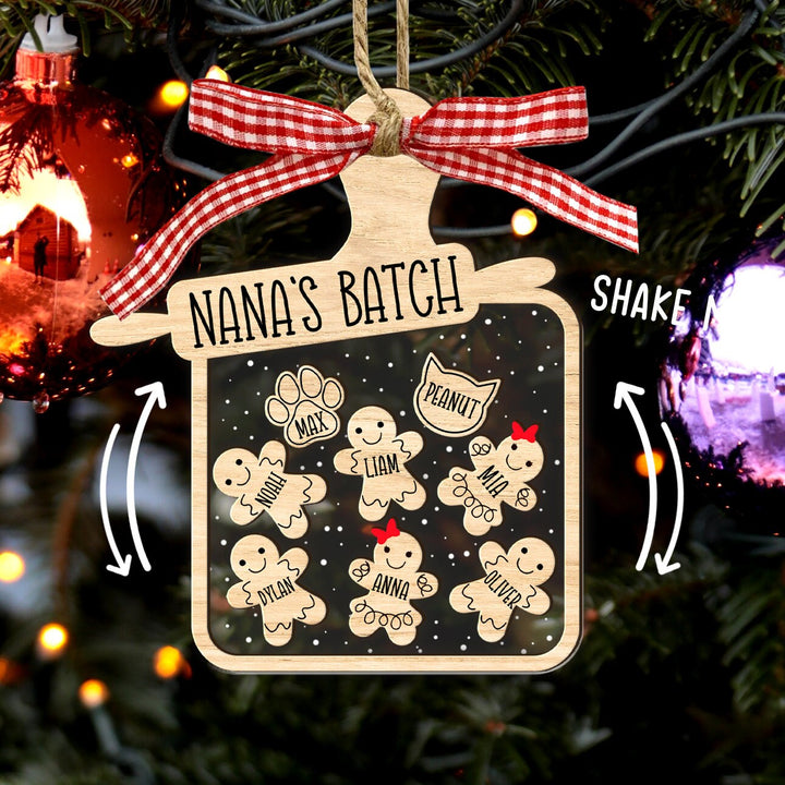 Nana's Batch Shaker Ornament 2023, 4D Shake Grandkids Ornament, Grandma Gift, Gift from Grandkids, Christmas Gift For Nana, Shaker Ornament