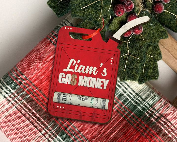 Personalized Gas Money Ornament, Gas Can Ornament, Gas Money Gift, Gas Money Holder Ornament, Gasoline Stocking Stuffer, Christmas Gift