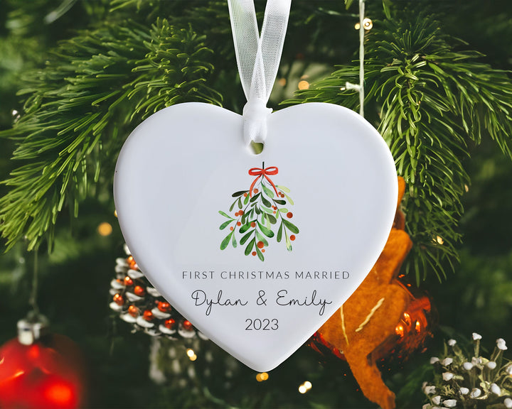 Christmas Ornament, Couples Christmas Ornament, Personalized Ornament, First Christmas Together Ornament, Mistletoe Ornament, Gifts for her