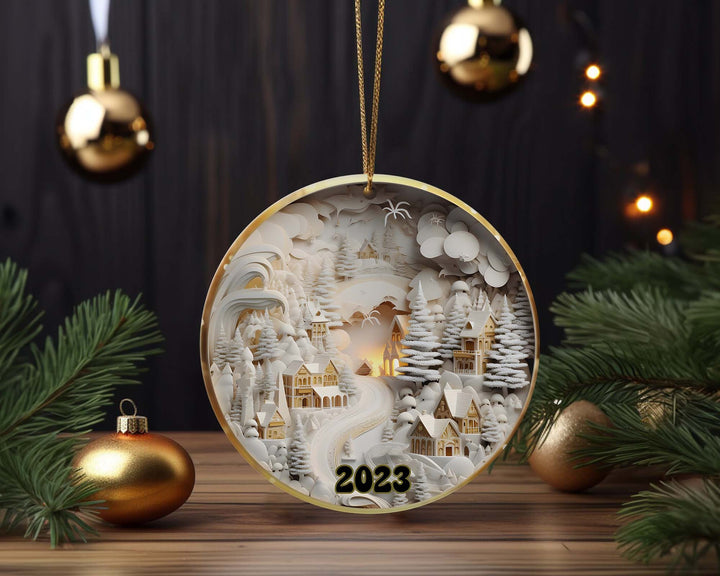 Christmas 2023 Ornament, Christmas Decoration, Holiday Gift Idea, Heirloom Keepsake, Round Ornament, Gift Exchange, Gift Idea, Xmas Tree