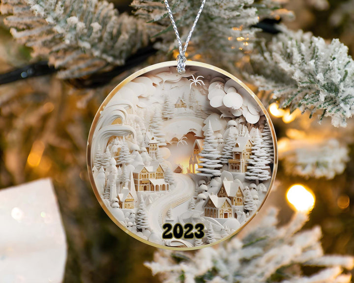 Christmas 2023 Ornament, Christmas Decoration, Holiday Gift Idea, Heirloom Keepsake, Round Ornament, Gift Exchange, Gift Idea, Xmas Tree