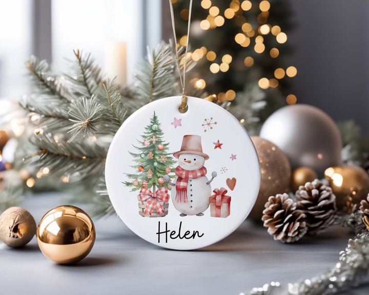 Personalized Christmas Ornament Gift for Children, Kids Xmas, Christmas Decoration, Xmas Gift, Tis The Season, Cute Xmas Snowman, Santa Xmas