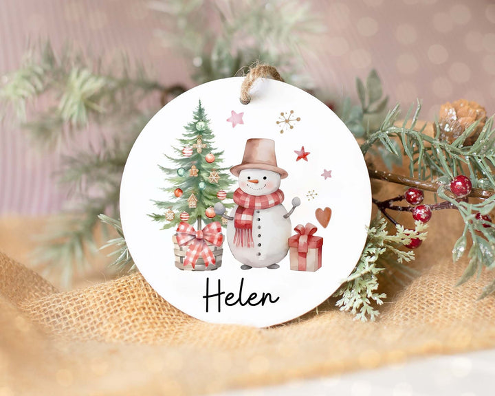 Personalized Christmas Ornament Gift for Children, Kids Xmas, Christmas Decoration, Xmas Gift, Tis The Season, Cute Xmas Snowman, Santa Xmas