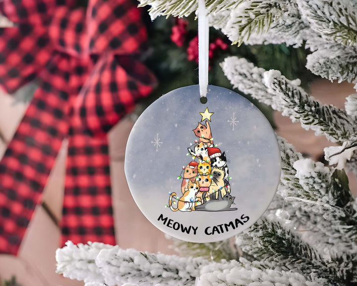 Meowy Catmas Hanging Christmas Ornament, Cat Lover Gift, Holiday Decoration, Cute Cat Ornament, Christmas Cat Decor, Christmas 2023