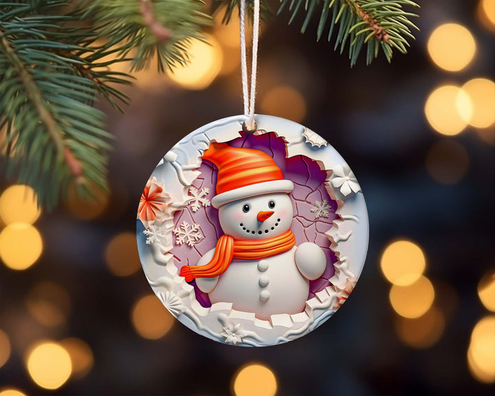 Snowman Christmas Ornament, 3D Holiday Decoration, Winter Decor, Festive Gift, Seasonal Ornament Christmas 2023