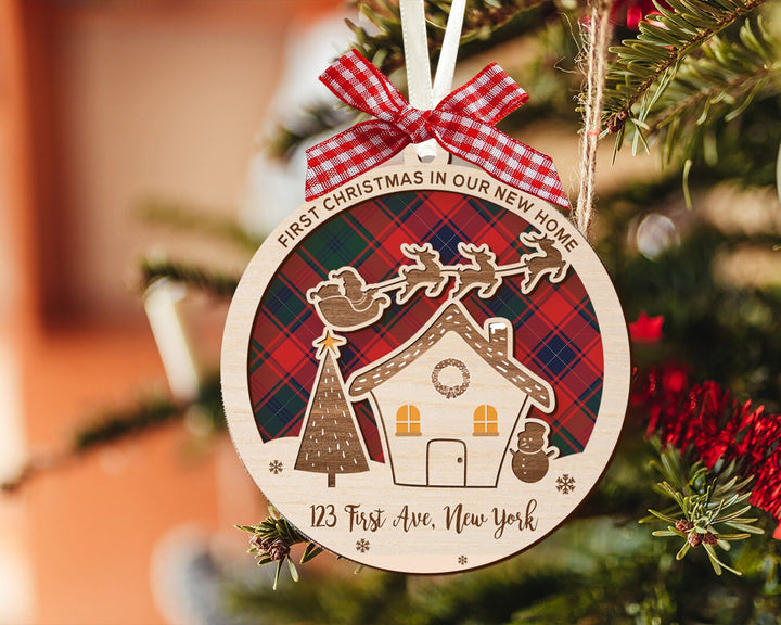 Custom Our New Home Ornament, House Address Ornament, First Christmas New Home Gift, New House Ornament, New Home Ornament,Housewarming Gift