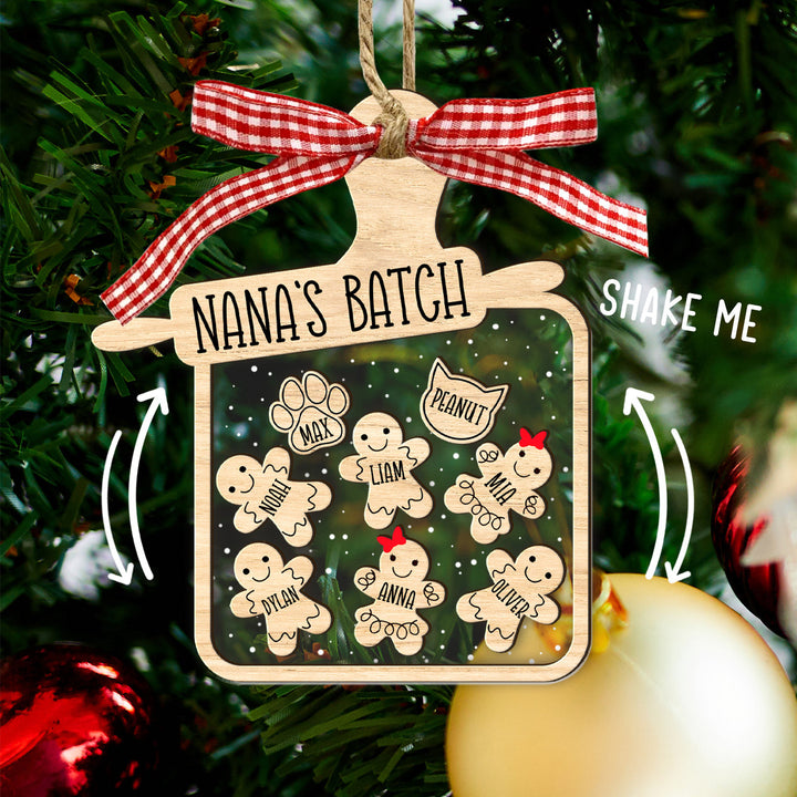 Nana's Batch Shaker Ornament 2023, 4D Shake Grandkids Ornament, Grandma Gift, Gift from Grandkids, Christmas Gift For Nana, Shaker Ornament