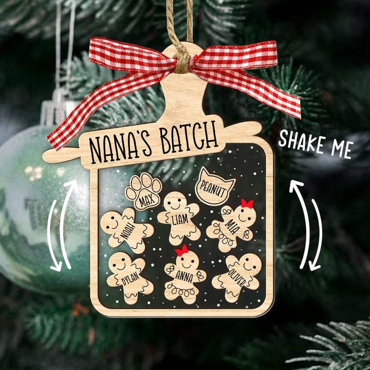 Nana's Batch Shaker Ornament 2023, 4D Shake Grandkids Ornament, Grandma Gift, Gift from Grandkids, Christmas Gift For Nana, Shaker Ornament