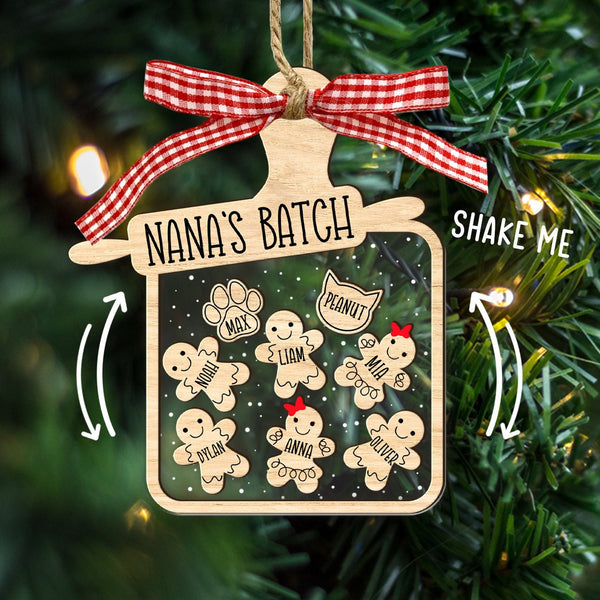 Nana's Batch Shaker Ornament 2023, 4D Shake Grandkids Ornament, Grandma Gift, Gift from Grandkids, Christmas Gift For Nana, Shaker Ornament