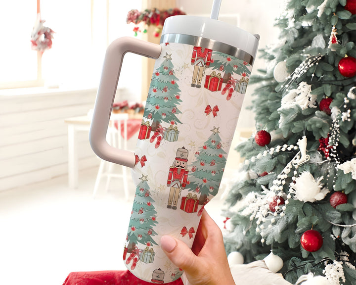 Vintage Christmas Nutcracker Gifts, Nutcracker Dance 40ozTumbler Gift, Christmas Holiday Nutcracker Cup Mug, Christmas Tree Tumbler Gift