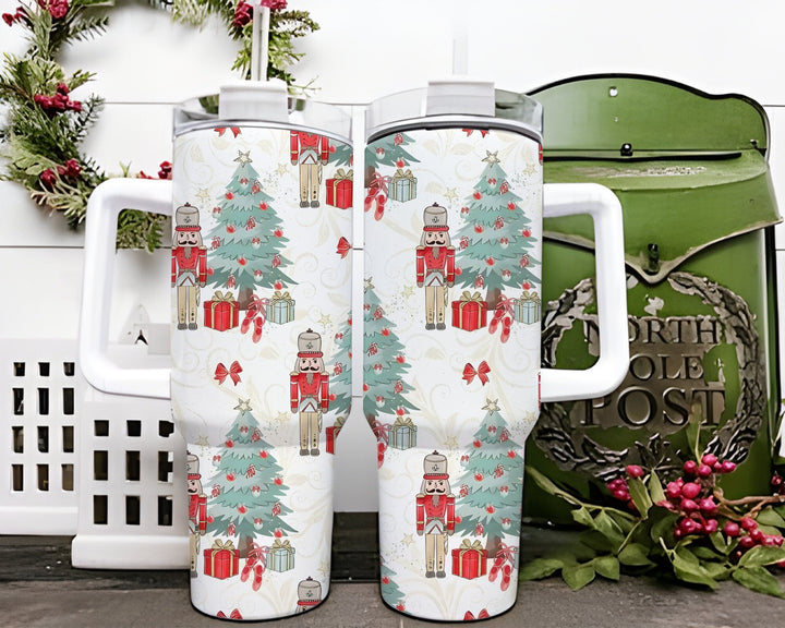 Vintage Christmas Nutcracker Gifts, Nutcracker Dance 40ozTumbler Gift, Christmas Holiday Nutcracker Cup Mug, Christmas Tree Tumbler Gift