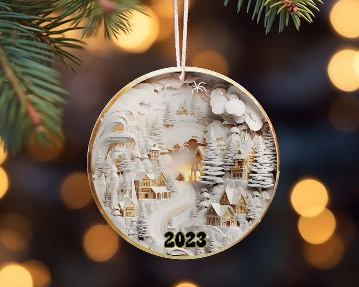 Christmas 2023 Ornament, Christmas Decoration, Holiday Gift Idea, Heirloom Keepsake, Round Ornament, Gift Exchange, Gift Idea, Xmas Tree