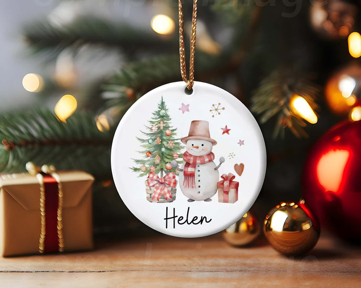 Personalized Christmas Ornament Gift for Children, Kids Xmas, Christmas Decoration, Xmas Gift, Tis The Season, Cute Xmas Snowman, Santa Xmas