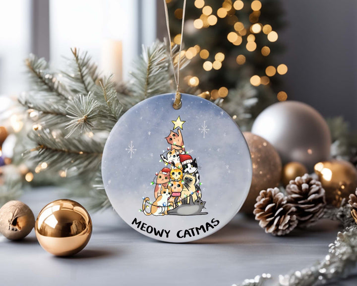 Meowy Catmas Hanging Christmas Ornament, Cat Lover Gift, Holiday Decoration, Cute Cat Ornament, Christmas Cat Decor, Christmas 2023