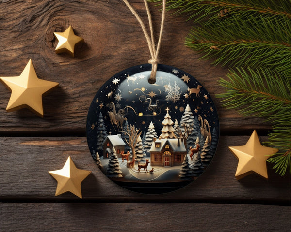 Snow Globe Christmas Ornaments, Round Christmas Ornaments, 3D Round Ornament, Christmas Gifts For Family, Santa Xmas, Xmas Decor