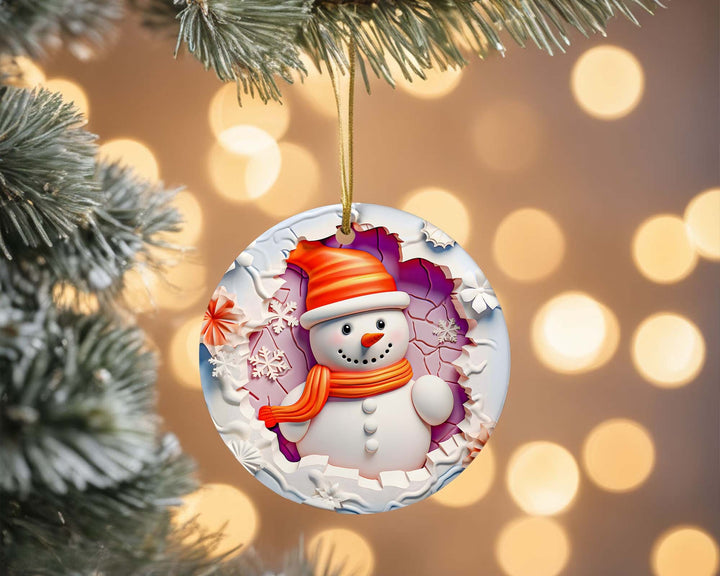 Snowman Christmas Ornament, 3D Holiday Decoration, Winter Decor, Festive Gift, Seasonal Ornament Christmas 2023