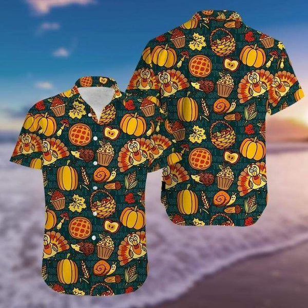 Thanksgiving Autumn Objects Turkey Hawaiian Shirt | HW3374