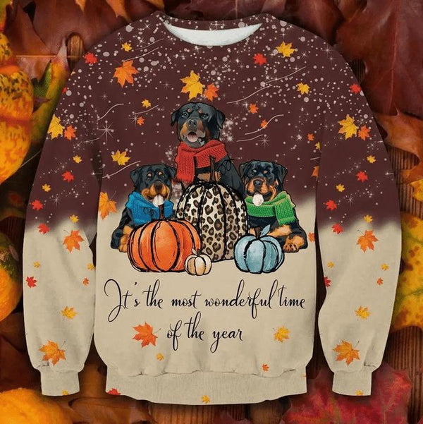 Cute Rottweiler Thanksgivin Ugly Christmas Sweater | Adult | US2495