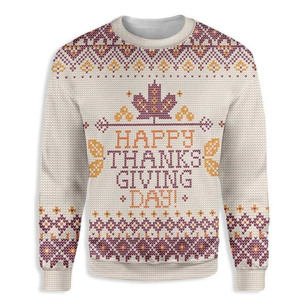 Happy Thanksgiving Day Ugly Christmas Sweater | Adult | US2492