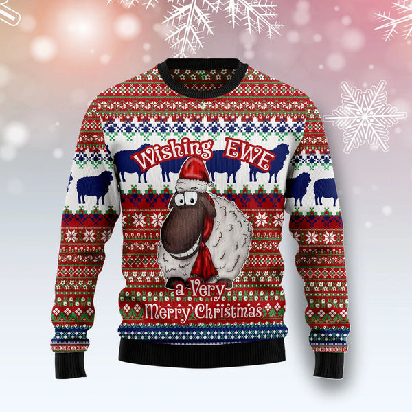 Sheep Wishing Funny Ugly Christmas Sweater | Adult | US2620