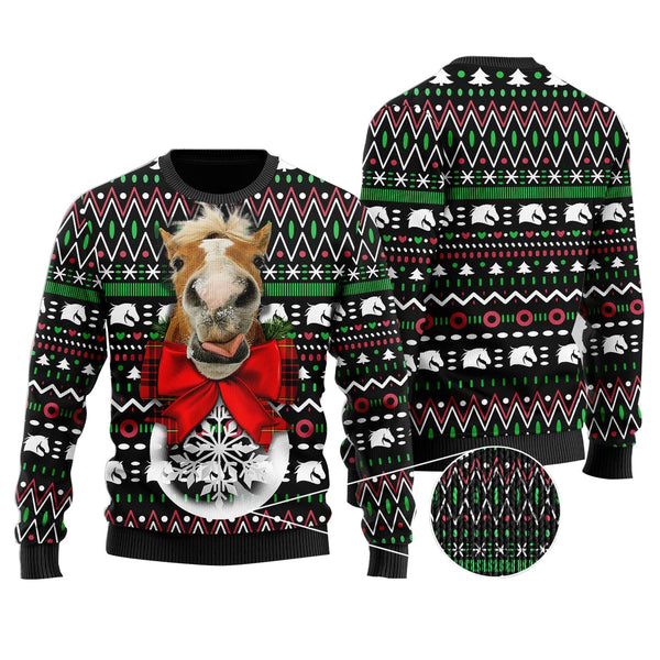 Horse Pig Cow Animal Christmas Farm Life Funny Ugly Christmas Sweater | Adult | US2530